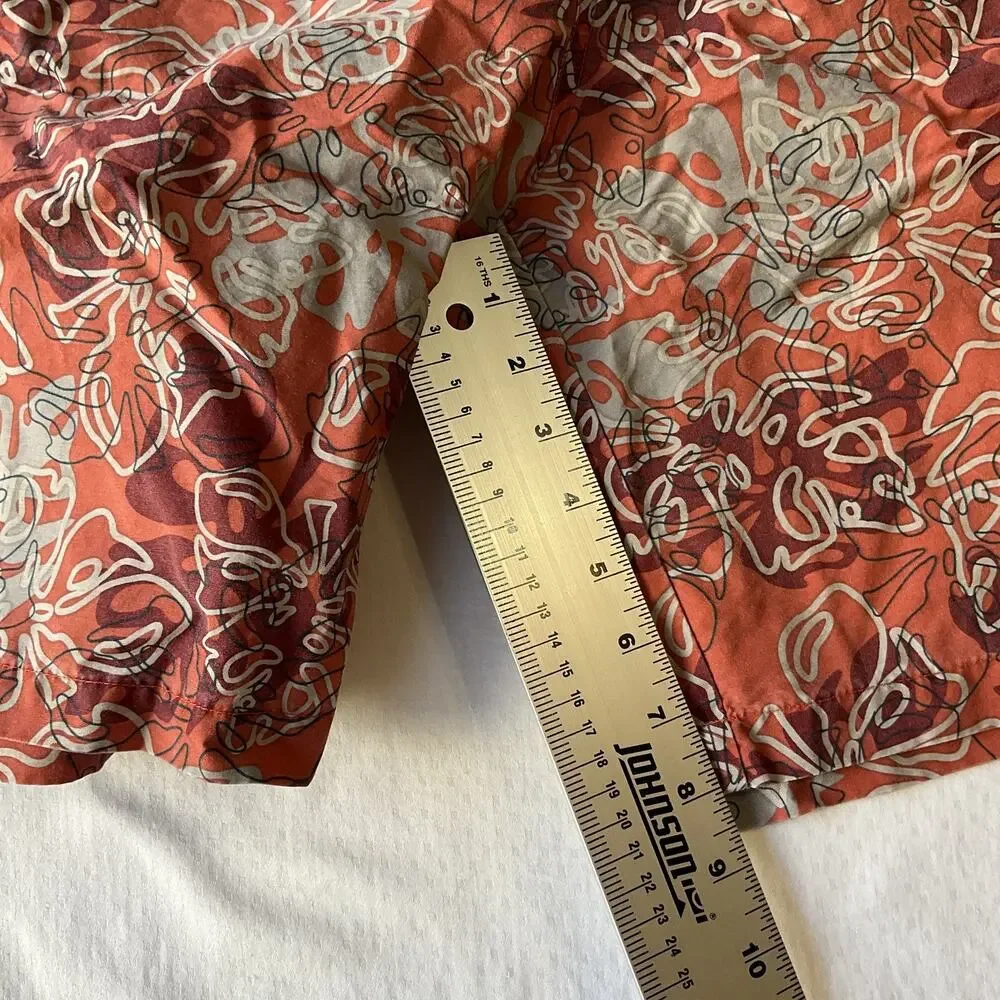Columbia Men Swimwear M Red Nylon Swim Trunks Floral XCO Activewear 8